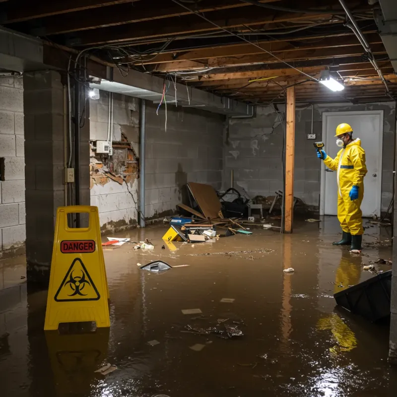 Flooded Basement Electrical Hazard in Dixon, MO Property