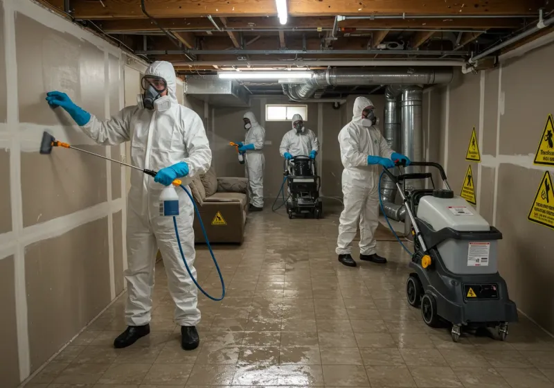 Basement Moisture Removal and Structural Drying process in Dixon, MO